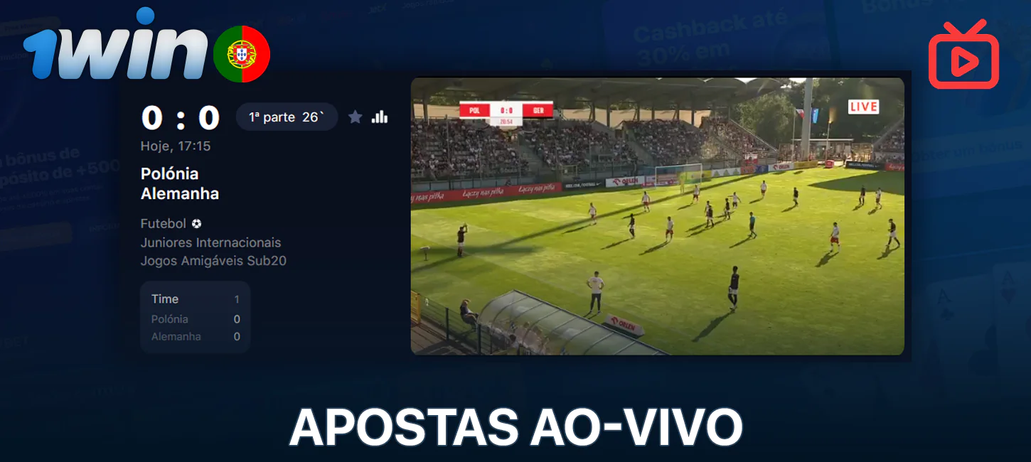 Apostas desportivas em direto no 1Win