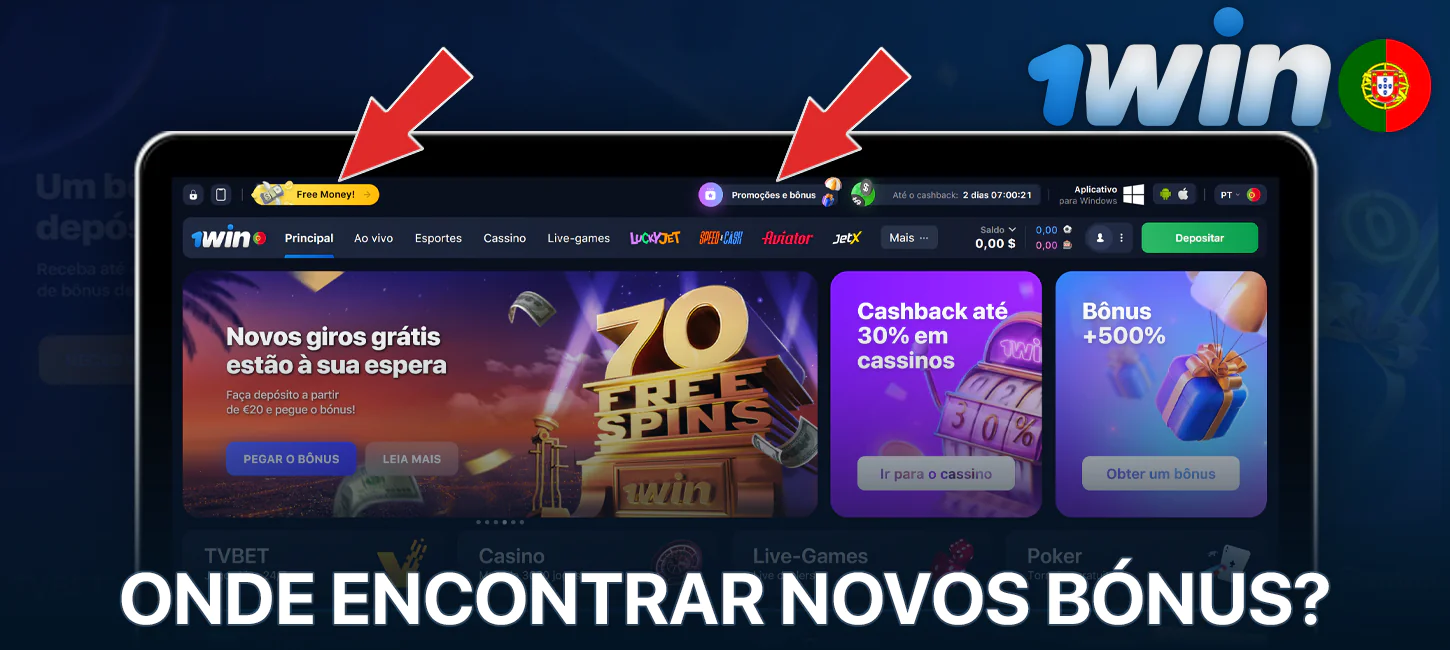 Onde encontrar novos bónus 1Win