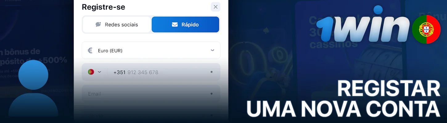 Registo de conta no 1Win