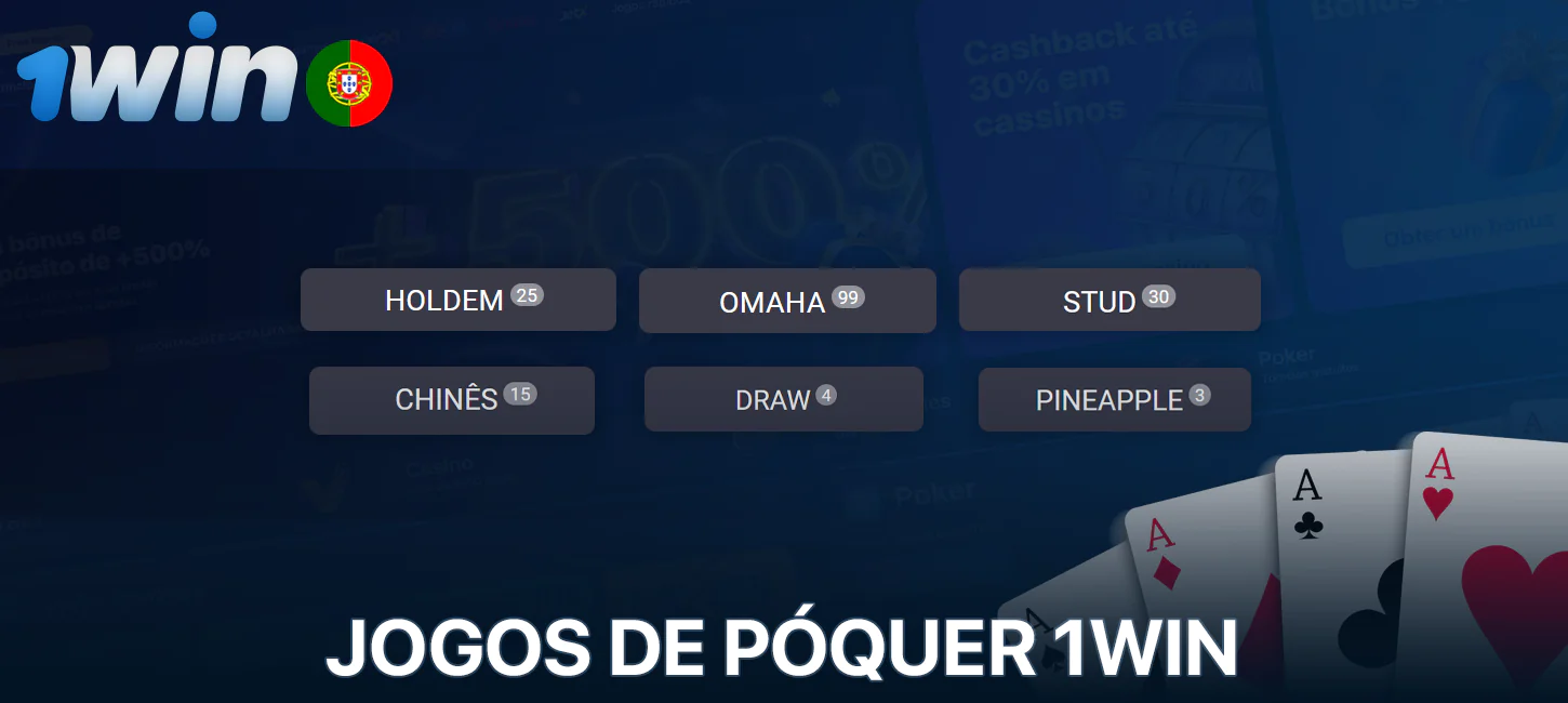 Opções de jogo de póquer no 1Win