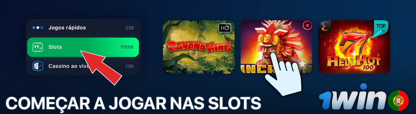 Seleccione a secção Slots e o seu jogo favorito